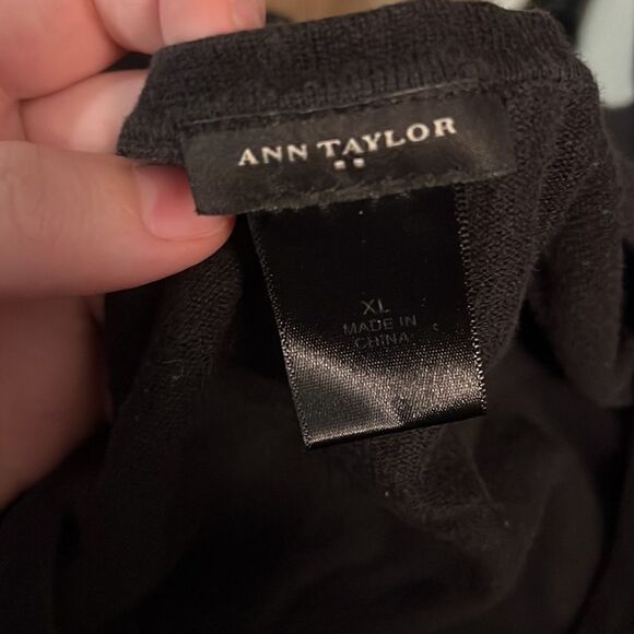Ann Taylor Black Button Down Cardigan Sweater - Picture 3 of 3